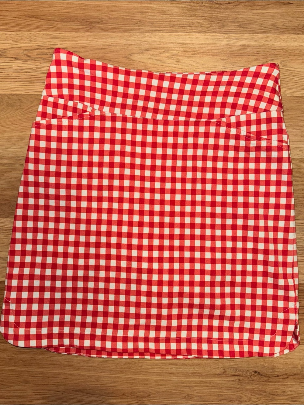 Red and White Gingham Women's Skirt